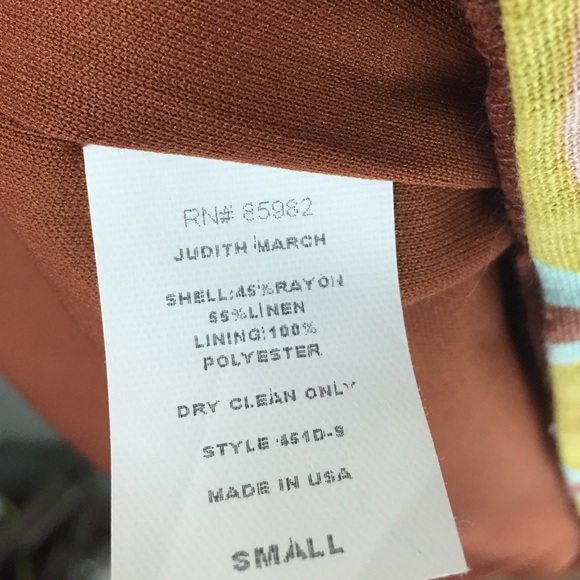 Judith March Retro Open Bow Back Linen Dot Print Dress Size Small - Picture 5 of 13